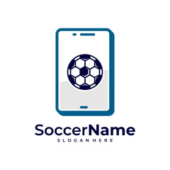 Phone Soccer logo template, Football logo design vector