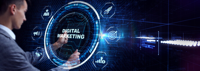 Business, Technology, Internet and network concept. Digital Marketing content planning advertising strategy concept.
