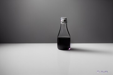 empty bottle on black background