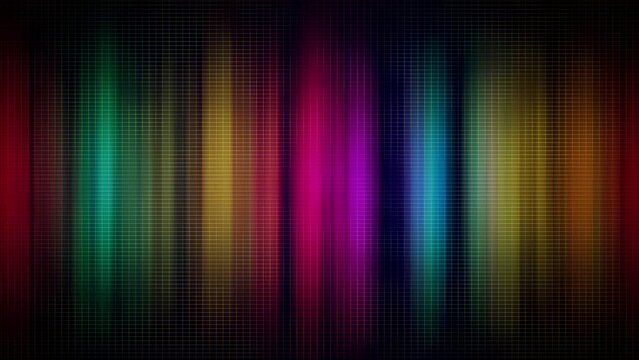 Abstract Motion Dark Shiny Rainbow Blurry Vertical Light Streaks With Transparent Intersecting Vertical And Horizontal Lines Background Seamless Loop