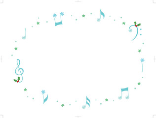 音符の円形フレーム（冬）