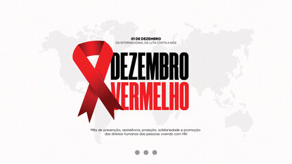 dezembro vermelho imple banner template in brazil - obrazy, fototapety, plakaty