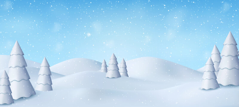 3d Natural Winter Christmas background