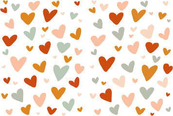 Valentine's day rose pink and red gradient hearts set isolated on white background. illustration. Paper origami pastel love symbol. Valentin icons, concept header pattern, place for text