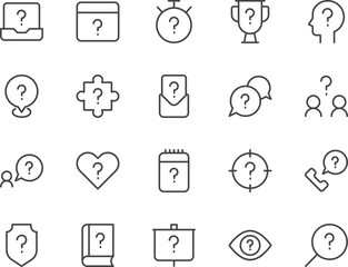 Question line icons set.