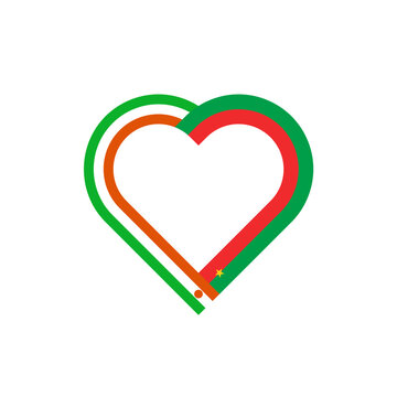 recommend clip art: friendship concept. heart ribbon icon of niger and burkina faso flags. vector illustration isolated on white background
