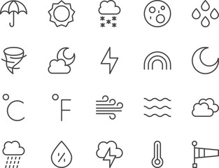 Weather line icons set.