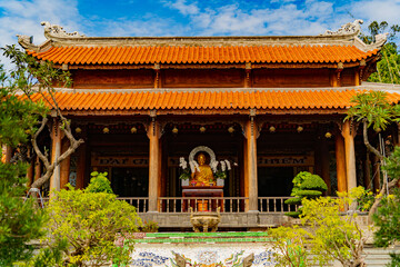 Buddhist temple. Nha Trang City, Vietnam. Long Son Pagoda. 