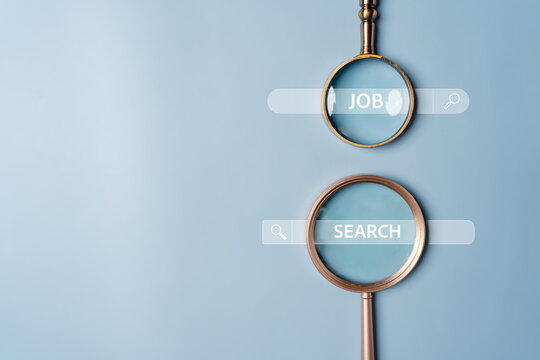 Magnifier To Search For New Jobs Online From New Graduate Recruitment Sites. Recruiting With Online Technology. Unemployment Finding Job Search For Resume Register Job Interview, Find Your Career