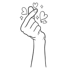 Korean love logo design vector template