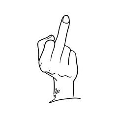 hate symbol with hand, vector illustration.