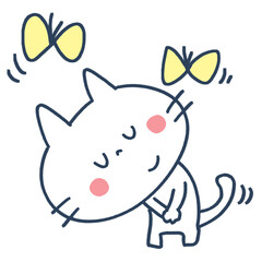 猫と蝶々