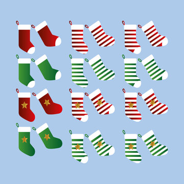 Santa klus christmas socks set