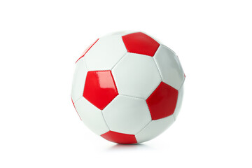 Fototapeta premium Red and white football ball isolated on white background