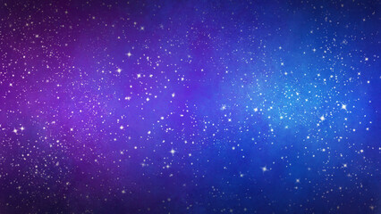 手描きの水彩の星空、キラキラ背景	