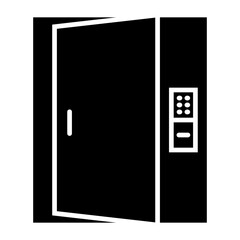 Smart Door Glyph Icon