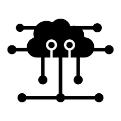 Cloud Computing Glyph Icon
