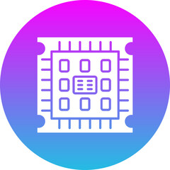 Fototapeta premium Microprocessor Gradient Circle Glyph Inverted Icon