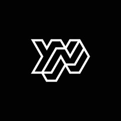 modern and elegant letter YN or NY initial logo - obrazy, fototapety, plakaty