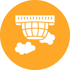 Smoke Detector Multicolor Circle Glyph Inverted Icon
