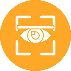 Eye Scanner Multicolor Circle Glyph Inverted Icon
