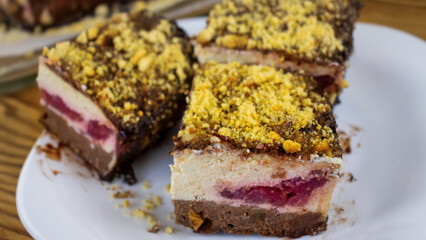  image of delicious birthday cake close-up