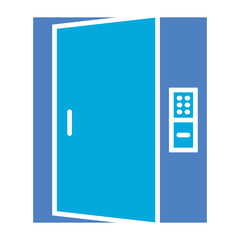 Smart Door Glyph Two Color Icon