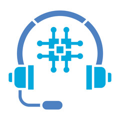 Headset Glyph Two Color Icon