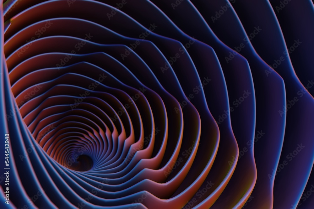 Poster wonderful abstract colourful swirl golden ratio background. starburst dynamic wave. 3d rendering ill