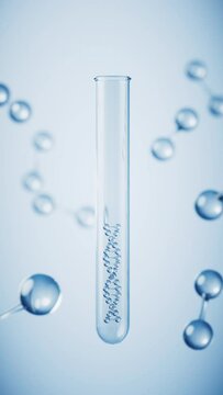 Test tube with blue background, 3d rendering.