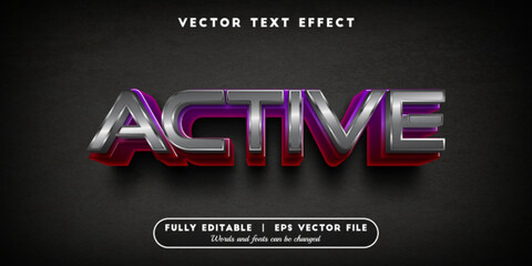 Obraz na płótnie Canvas Text effects 3d active, editable text style