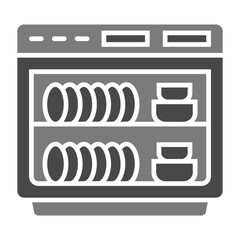 Dishwasher Greyscale Glyph Icon