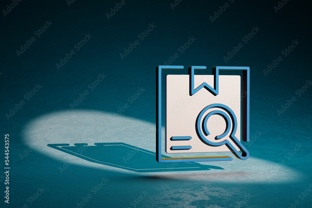 Poster Beautiful abstract illustrations Delivery Search symbol icon on a dark blue background. 3d rendering illustration. Background pattern for design. Online Shopping..