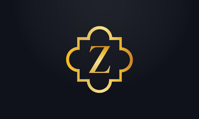 Royal Luxury gold logo monogram vector. Royal company brand logo and snow icon golden flower frame symbol letter with gold frame icon vector