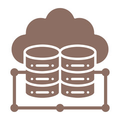 Cloud Storage Multicolor Glyph Icon