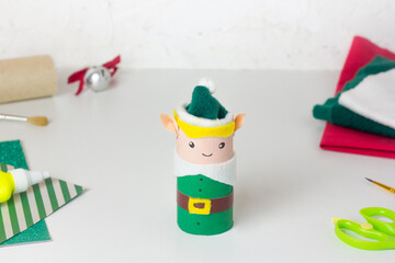 Christmas decoration Elf craft toilet paper roll