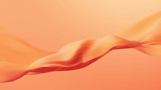 Flowing orange cloth background, 3d rendering.