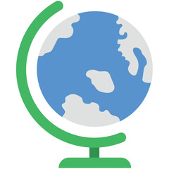 Table Globe Flat Illustration