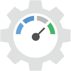 Cog Speedometer Flat Illustration