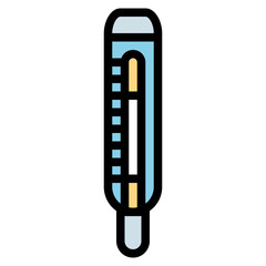 thermometer filled outline icon style
