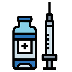 vaccine filled outline icon style