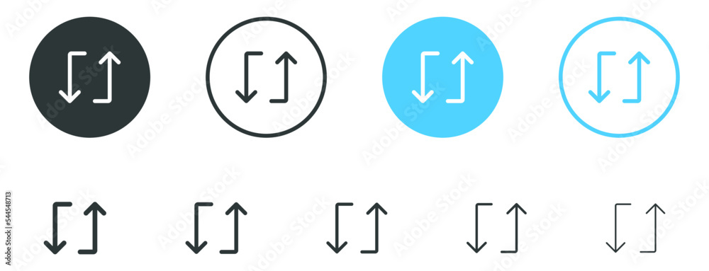Poster Refresh icon, sync repeat and reload arrow icon symbol convert button sign. recycle icon vector. update icon with two arrows