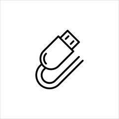 Usb line icon. Vector symbol in trendy flat style on white background. Web sing for design. EPS 10