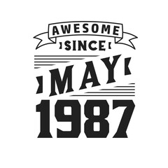 Awesome Since May 1987. Born in May 1987 Retro Vintage Birthday