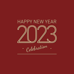 Fototapeta na wymiar Happy New Year 2023 Celebration lettering