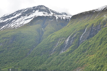 geirangerfjord norway beautyful scenery Mountains Ocean green