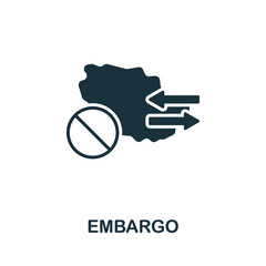 Embargo icon. Monochrome simple Global Business icon for templates, web design and infographics