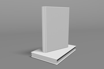 2 hardcover realistic book mockups. 3d realistic render of hard cover book mockup. 