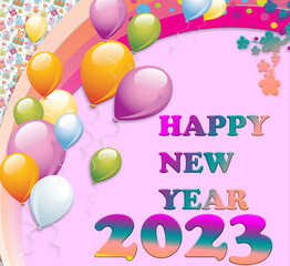 happy new year celebrate with creative a different ornament and design in vector graphic illustration with greeting calendar winter decoration wallpaper  and enjoy this event with happiness .