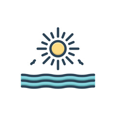 Color illustration icon for rising